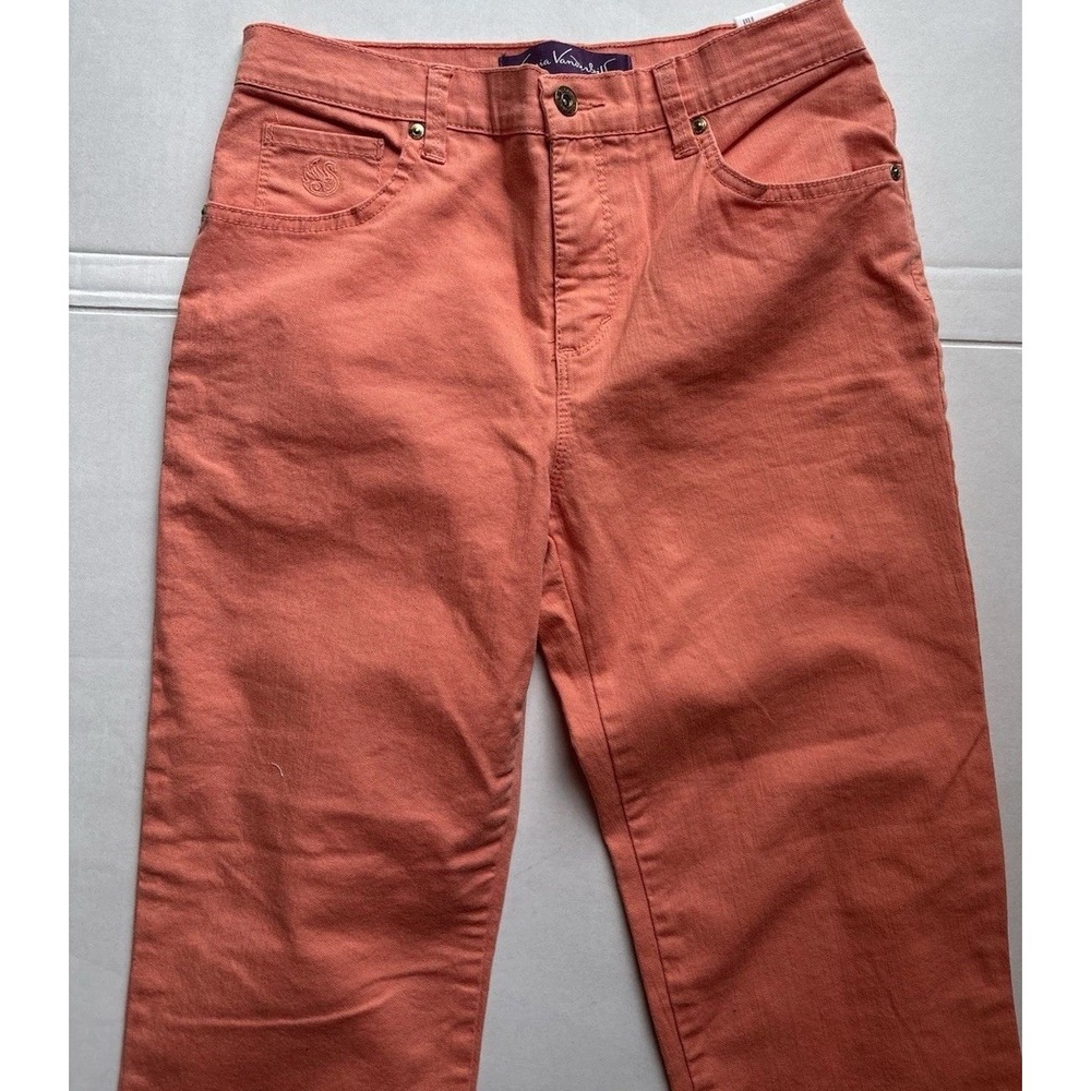 Gloria Vanderbilt‎  Amanda  jeans Coral Orange Jewel Pockets Sz 6 Petite